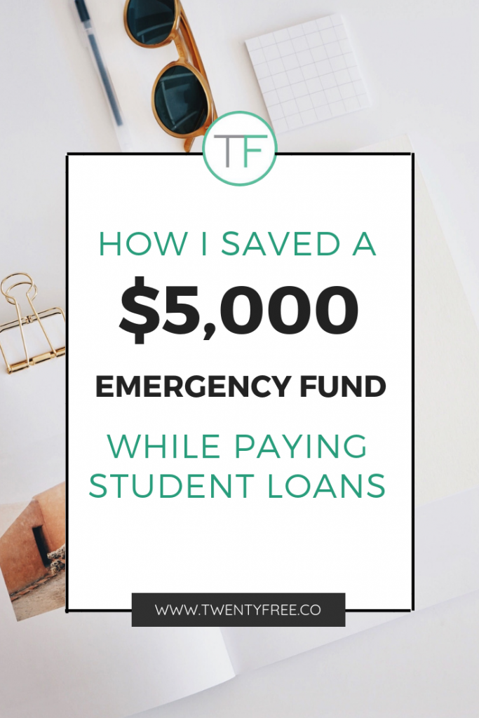 Save an emergency fund while paying off student loan debt.