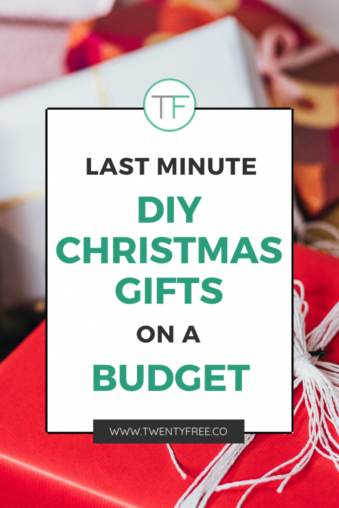 Read about 10 budget friendly DIY gifts you can make last minute for Christmas! These gifts are easy to make an won't break the bank. #twentyfreeco｜frugal living｜save money fast｜in a jar｜christmas gifts ideas | easy DIY | on a budget | dollar stores | #thrifty #tipsandtricks #moneysavingtips #frugalliving   #christmasgifts #christmascrafts #holidaycrafts #diycrafts #diyprojects #diygifts #diygiftideas #diygiftsforfriends #giftsforher #giftguide #holidaygifts #cheapgifts #savemoney #savingmoney #frugal #savemoney #budget #save