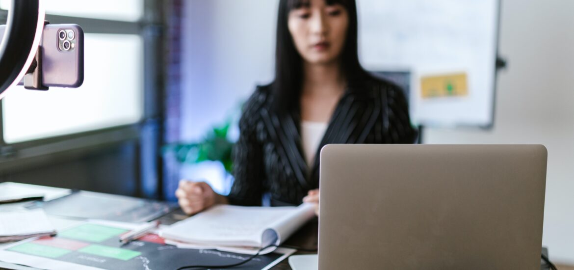 woman working with investments